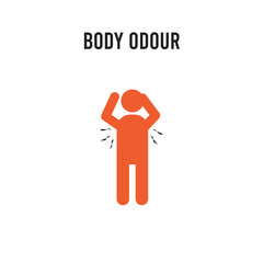 body odour vector icon on white background. Red and black colored body odour icon. Simple element illustration sign symbol EPS