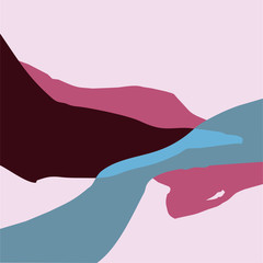 illustration vector EPS print abstract modern art hand draw panoramic landscape view with scandinavian nordic design style good for fashion or textile or cover or background or other