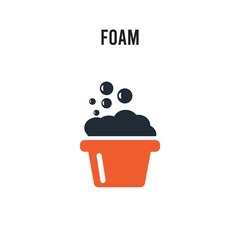 Foam vector icon on white background. Red and black colored Foam icon. Simple element illustration sign symbol EPS