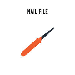 Nail file vector icon on white background. Red and black colored Nail file icon. Simple element illustration sign symbol EPS