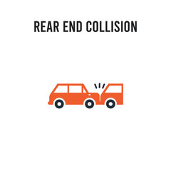 Fototapeta premium Rear end collision vector icon on white background. Red and black colored Rear end collision icon. Simple element illustration sign symbol EPS