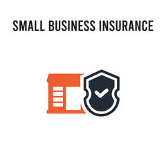 small business insurance vector icon on white background. Red and black colored small business insurance icon. Simple element illustration sign symbol EPS