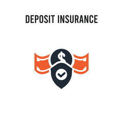 deposit insurance vector icon on white background. Red and black colored deposit insurance icon. Simple element illustration sign symbol EPS