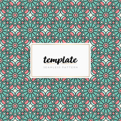 Colorful mandala seamless pattern vector