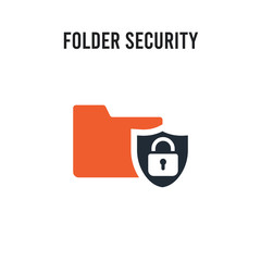Folder security vector icon on white background. Red and black colored Folder security icon. Simple element illustration sign symbol EPS