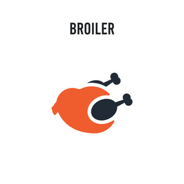broiler vector icon on white background. Red and black colored broiler icon. Simple element illustration sign symbol EPS