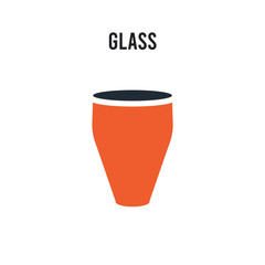 glass vector icon on white background. Red and black colored glass icon. Simple element illustration sign symbol EPS