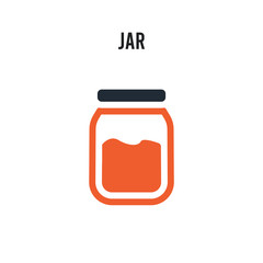 jar vector icon on white background. Red and black colored jar icon. Simple element illustration sign symbol EPS