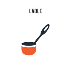 Ladle vector icon on white background. Red and black colored Ladle icon. Simple element illustration sign symbol EPS