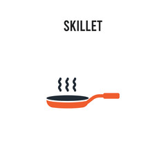 skillet vector icon on white background. Red and black colored skillet icon. Simple element illustration sign symbol EPS