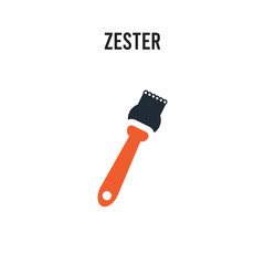 zester vector icon on white background. Red and black colored zester icon. Simple element illustration sign symbol EPS