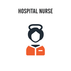 Hospital Nurse vector icon on white background. Red and black colored Hospital Nurse icon. Simple element illustration sign symbol EPS