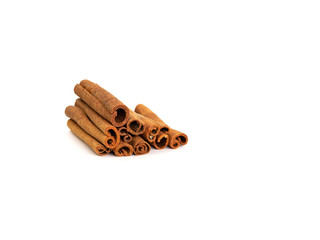 cinnamon sticks isolated on white background