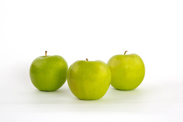 green apples isolated on white background