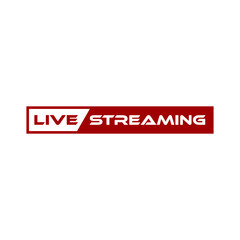 Obraz premium Live streaming button icon. Red symbol and button of live streaming isolated on white background