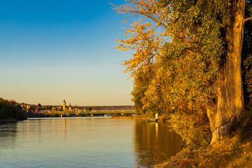 Autumn View Danube River And
