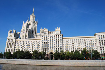 Fototapeta na wymiar The Kotelnicheskaya Embankment Building in Moscow, Russia