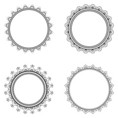 Ethnic ornament for greeting card, Henna drawing and tattoo template. Vector illustration