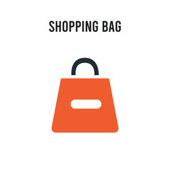 Shopping bag vector icon on white background. Red and black colored Shopping bag icon. Simple element illustration sign symbol EPS