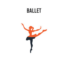 Fototapeta na wymiar Ballet vector icon on white background. Red and black colored Ballet icon. Simple element illustration sign symbol EPS