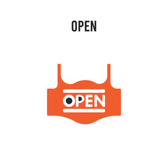 Open vector icon on white background. Red and black colored Open icon. Simple element illustration sign symbol EPS