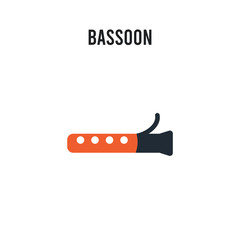 Bassoon vector icon on white background. Red and black colored Bassoon icon. Simple element illustration sign symbol EPS