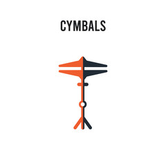 Cymbals vector icon on white background. Red and black colored Cymbals icon. Simple element illustration sign symbol EPS