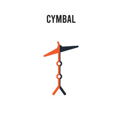 Cymbal vector icon on white background. Red and black colored Cymbal icon. Simple element illustration sign symbol EPS