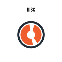 Disc vector icon on white background. Red and black colored Disc icon. Simple element illustration sign symbol EPS