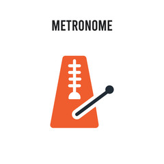 Metronome vector icon on white background. Red and black colored Metronome icon. Simple element illustration sign symbol EPS