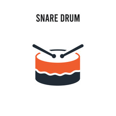 Snare drum vector icon on white background. Red and black colored Snare drum icon. Simple element illustration sign symbol EPS