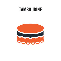 Tambourine vector icon on white background. Red and black colored Tambourine icon. Simple element illustration sign symbol EPS