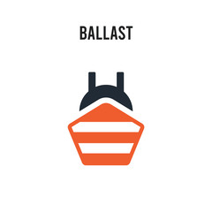 ballast vector icon on white background. Red and black colored ballast icon. Simple element illustration sign symbol EPS