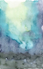 watercolor abstract background with stains and rough hand drawing