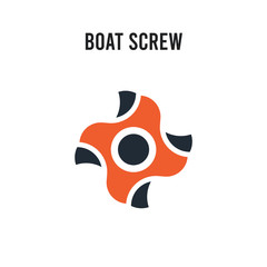 Boat Screw vector icon on white background. Red and black colored Boat Screw icon. Simple element illustration sign symbol EPS