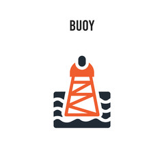 Buoy vector icon on white background. Red and black colored Buoy icon. Simple element illustration sign symbol EPS