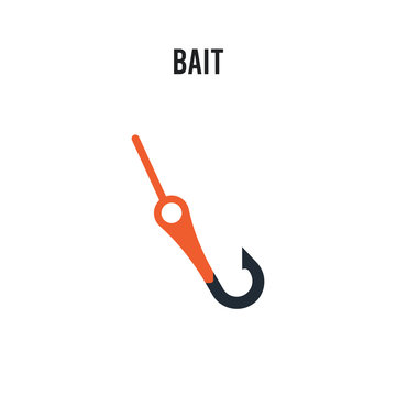 Bait vector icon on white background. Red and black colored Bait icon. Simple element illustration sign symbol EPS