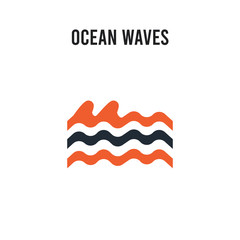Ocean Waves vector icon on white background. Red and black colored Ocean Waves icon. Simple element illustration sign symbol EPS