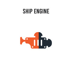 Ship Engine vector icon on white background. Red and black colored Ship Engine icon. Simple element illustration sign symbol EPS