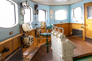 the bridge captain on the old icebreaker. The internal structure of the ship