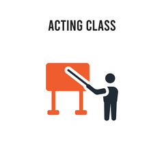 Acting class vector icon on white background. Red and black colored Acting class icon. Simple element illustration sign symbol EPS