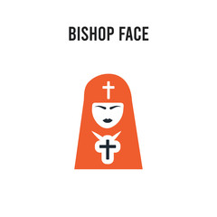 Bishop face vector icon on white background. Red and black colored Bishop face icon. Simple element illustration sign symbol EPS