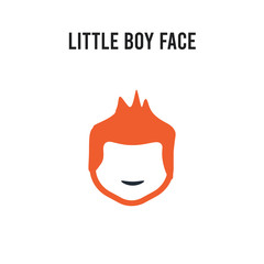 Little boy face vector icon on white background. Red and black colored Little boy face icon. Simple element illustration sign symbol EPS