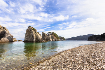 日本の岩手県・三陸の国立公園、浄土ヶ浜