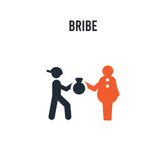 Bribe vector icon on white background. Red and black colored Bribe icon. Simple element illustration sign symbol EPS