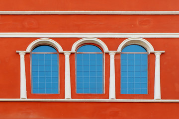 Colorful windows and walls of Mediterranean architecture