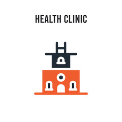Health clinic vector icon on white background. Red and black colored Health clinic icon. Simple element illustration sign symbol EPS