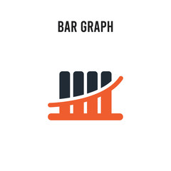 Bar Graph vector icon on white background. Red and black colored Bar Graph icon. Simple element illustration sign symbol EPS
