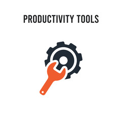 productivity Tools vector icon on white background. Red and black colored productivity Tools icon. Simple element illustration sign symbol EPS
