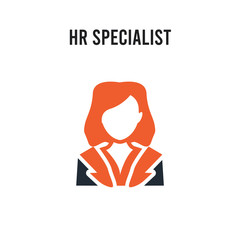 HR Specialist vector icon on white background. Red and black colored HR Specialist icon. Simple element illustration sign symbol EPS